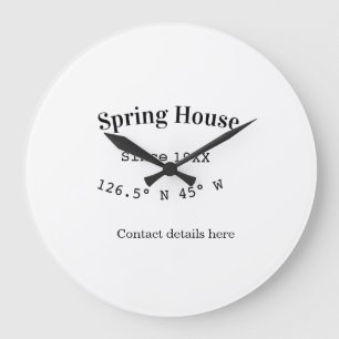 Frühjahr Haus usw. Datum Jahr benutzerdefinierte K Große Wanduhr