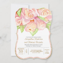 Frühjahr Hochzeit Wasserfarbe Rose Bouquet