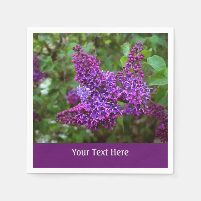Frühjahr Lila Lilacs Personalisiert Serviette (Vorderseite)