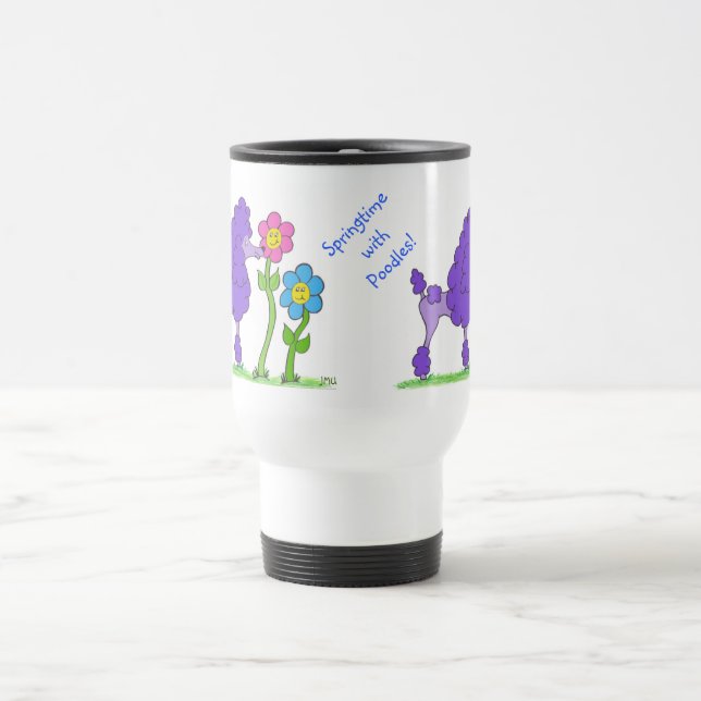 Frühjahr mit der Pudel-Tasse Reisebecher (Mittel)