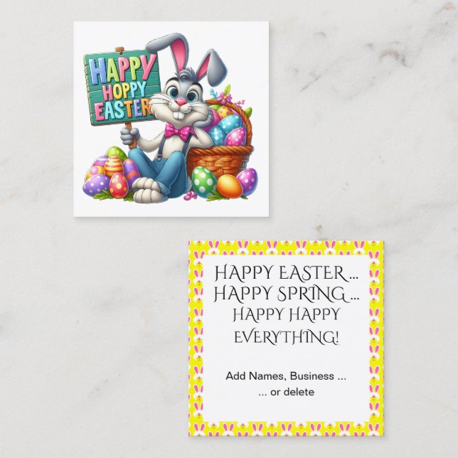 Frühjahr Ostern Handout - sehen Sie zurück! Quadratische Visitenkarte (Vorne/Hinten)