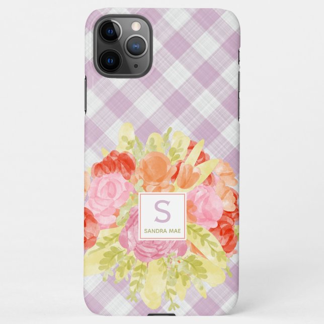 Frühjahr Ostern Pastell Pink Gingham Karo Muster iPhone Hülle (Rückseite)
