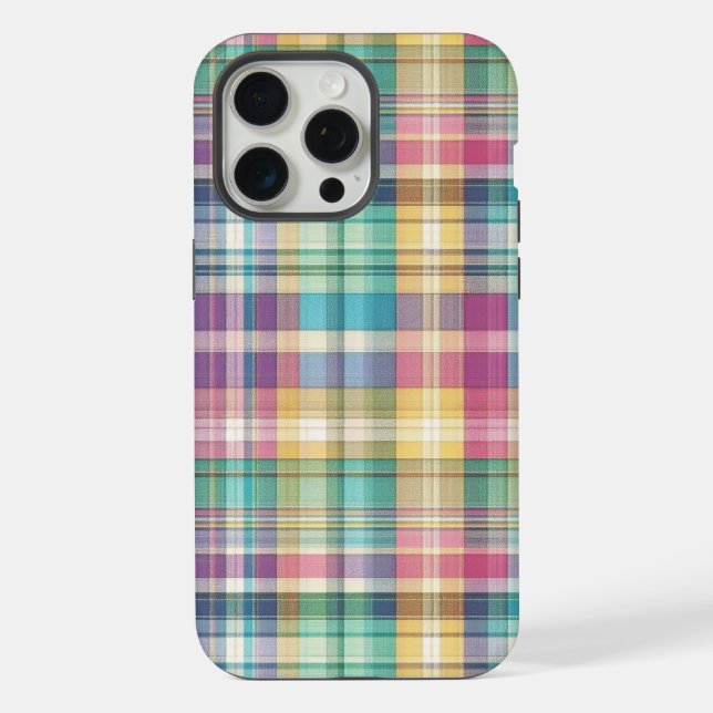 Frühjahr/Osterpaste kariert/Tartan iPhone 15 Pro Max Hülle (Rückseite)