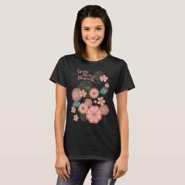 Frühjahr Peach Garden Flying Peacock Frische Pasta T-Shirt