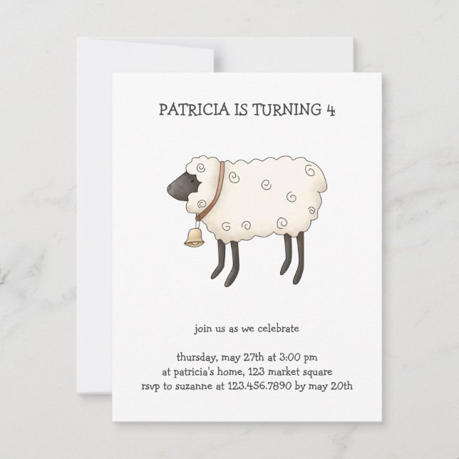 Frühjahr ・ Schafe Einladung (Vorderseite)