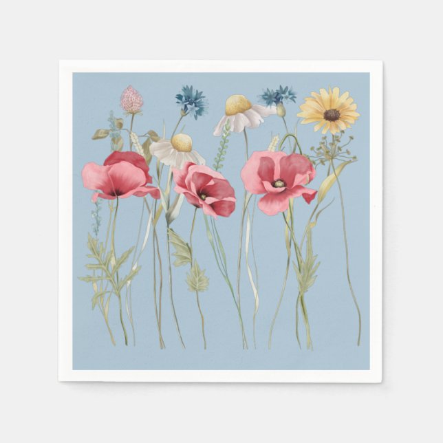 Frühjahr Sommer Blume Wiese Serviette (Vorderseite)