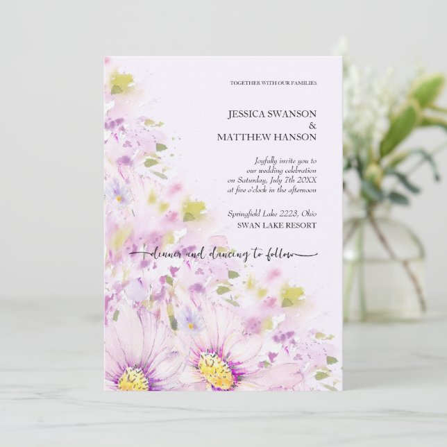 Frühjahr Sommer Floral Boho Garden Einladung (Stehend Vorderseite)