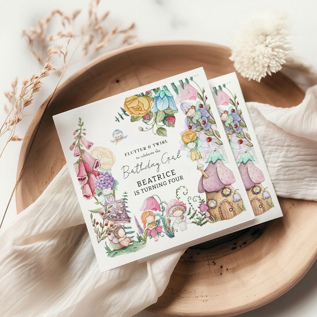 Frühjahr Sommer Floral 'Little Fairies Girl Geburt Serviette (Von Creator hochgeladen)