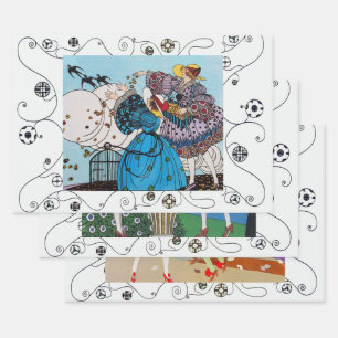 Frühjahr,Sommer,Herbst Art Deco Schönheitsmode Geschenkpapier Set