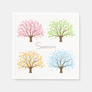 Frühjahr Sommer Herbst Winter Bäume Papier Napkins Serviette