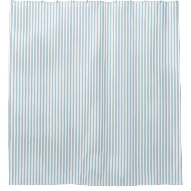 Frühjahr Sommer Soft Light Blue Strip Bauernhof Duschvorhang (Vorderseite)