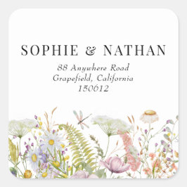 Frühjahr Sommer-Wildblume Hochzeitsplatz Sticker