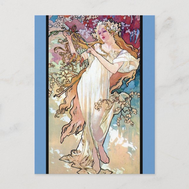 Frühjahr Sommer Winter Postkarte (Vorderseite)