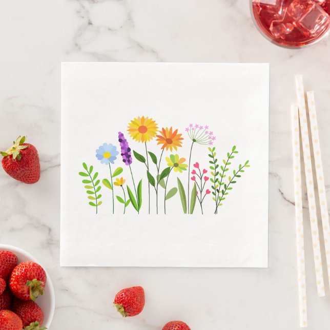Frühjahr Sommerwilde Blume Serviette (Beispiel)