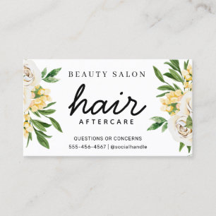 Frühjahr Vintage Blumenhaar Aftercare-Anleitung Visitenkarte
