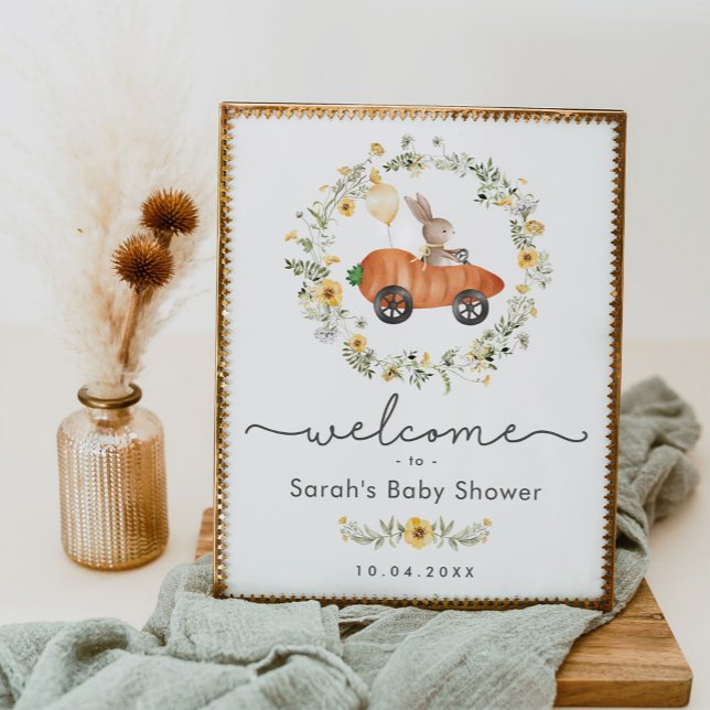 Frühjahr Wildblume Bunny Baby Dusche Begrüßungszei Poster (Von Creator hochgeladen)