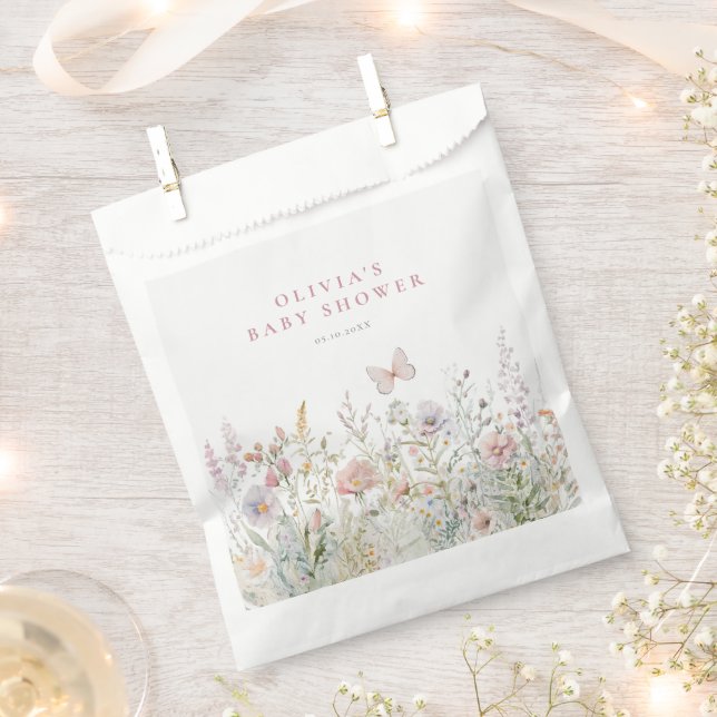 Frühjahr Wildblume Field Butterfly Babydusche Geschenktütchen (Ausgeschnitten)
