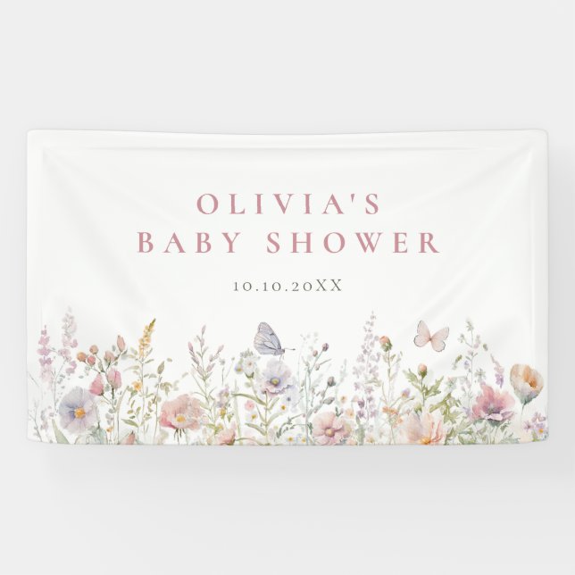 Frühjahr-Wildblume-Kinderdusche Banner (Horizontal)