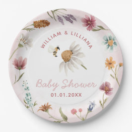 Frühjahr-Wildblume Kinderdusche Pappteller