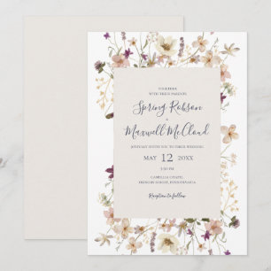 Frühjahr Wildblume Rahmen Lässige Hochzeit Einladung