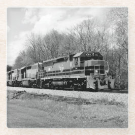 Frühjahr-Zug B&W Glasuntersetzer