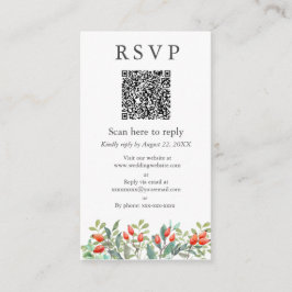 Frühjahrs-Blätter Hochzeiten QR-UAWG Begleitkarte