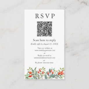 Frühjahrs-Blätter Hochzeiten QR-UAWG Begleitkarte