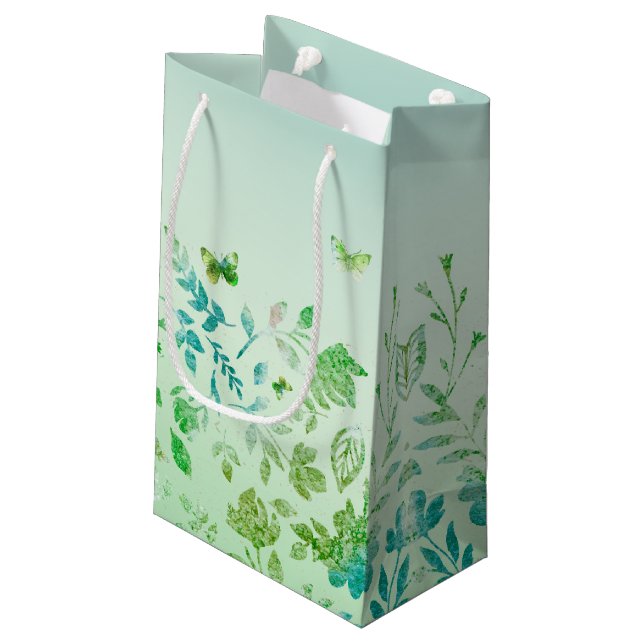 Frühjahrs-Blätter Kleine Geschenktüte (Rückseite Schrägansicht)