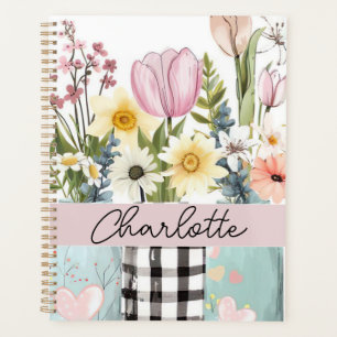 Frühjahrs-Blume-Design mit Namen Planer