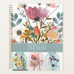 Frühjahrs-Blume-Design mit Namen Planer