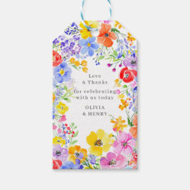 Frühjahrs-Blume mit lebendiger Wasserfarbe Hochzei Geschenkanhänger