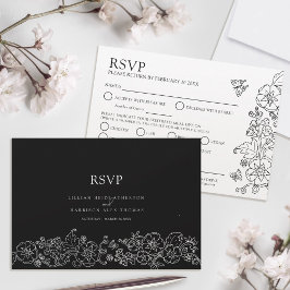 Frühjahrs-Blume Schmetterling Hochzeitsessen Optio RSVP Karte