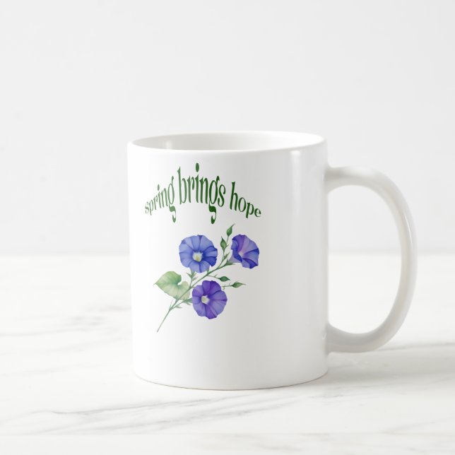 Frühjahrs-Blume-Tasse - Design "Spring Brings Hope Kaffeetasse (Rechts)