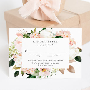 Frühjahrs-Blush-Blumen-Menü-Auswahl-RSVP-Karte RSVP Karte