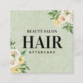 Frühjahrs-Grüne-Haare-Aftercare-Square-Visitenkart Quadratische Visitenkarte