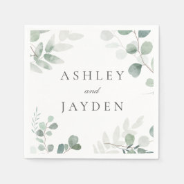 Frühjahrs-Grünen-Hochzeit oder Verlobungsfeier Serviette