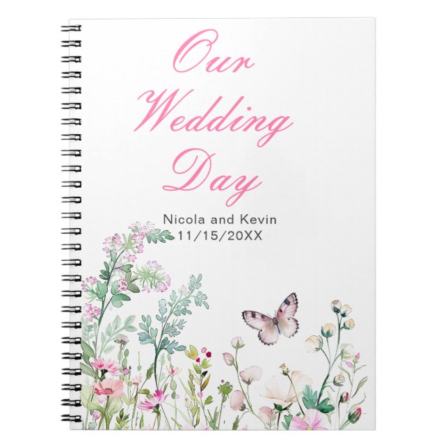 Frühjahrs-Grünen-Schmetterling-Hochzeit Notizblock (Vorderseite)