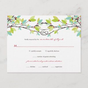 Frühjahrs-Grünknottierter Liebe Bäume Hochzeitstic RSVP Karte