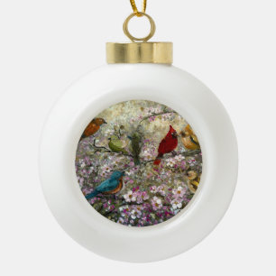 Frühjahrs-Treffen: Bunte Singvögel Geschenke für V Keramik Kugel-Ornament