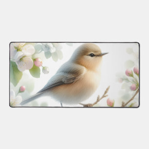 Frühjahrs-Vogel-Kirschblüten-Aquarell Schreibtischunterlage
