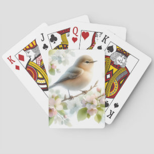 Frühjahrs-Vogel-Kirschblüten-Aquarell Spielkarten