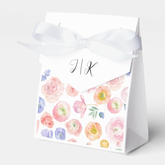 Frühjahrs-Wasserfarben-Hochzeit Geschenkschachtel (Vorderseite)