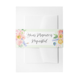 Frühjahrs-Wasserfarben-Hochzeitseinladung Einladungsbanderole