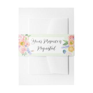 Frühjahrs-Wasserfarben-Hochzeitseinladung Einladungsbanderole