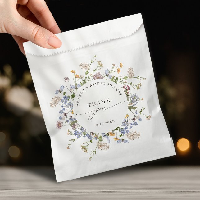 Frühjahrs-Wildblume Brautparty Meadow Garden Geschenktütchen (Spring Wildflower Meadow Garden Bridal Shower Favor Bag)
