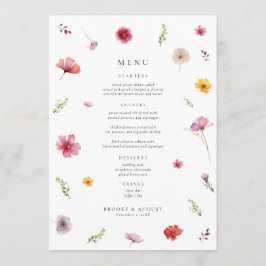 Frühjahrs-Wildblume-Hochzeitmenü Einladung