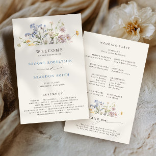 Frühjahrs-Wildblume-Hochzeitsprogramm "Meadow Gard