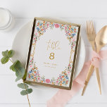 Frühjahrs-Wildblume Meadow Wedding-Tischnummer Tischnummer<br><div class="desc">Farbenfrohe blumenreiche Tischnummer</div>