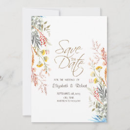 Frühjahrs-Wildblume Save the Date erstarrt