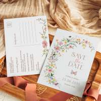 Frühjahrs-Wildblume-Wiese Hochzeit speichern Sie d